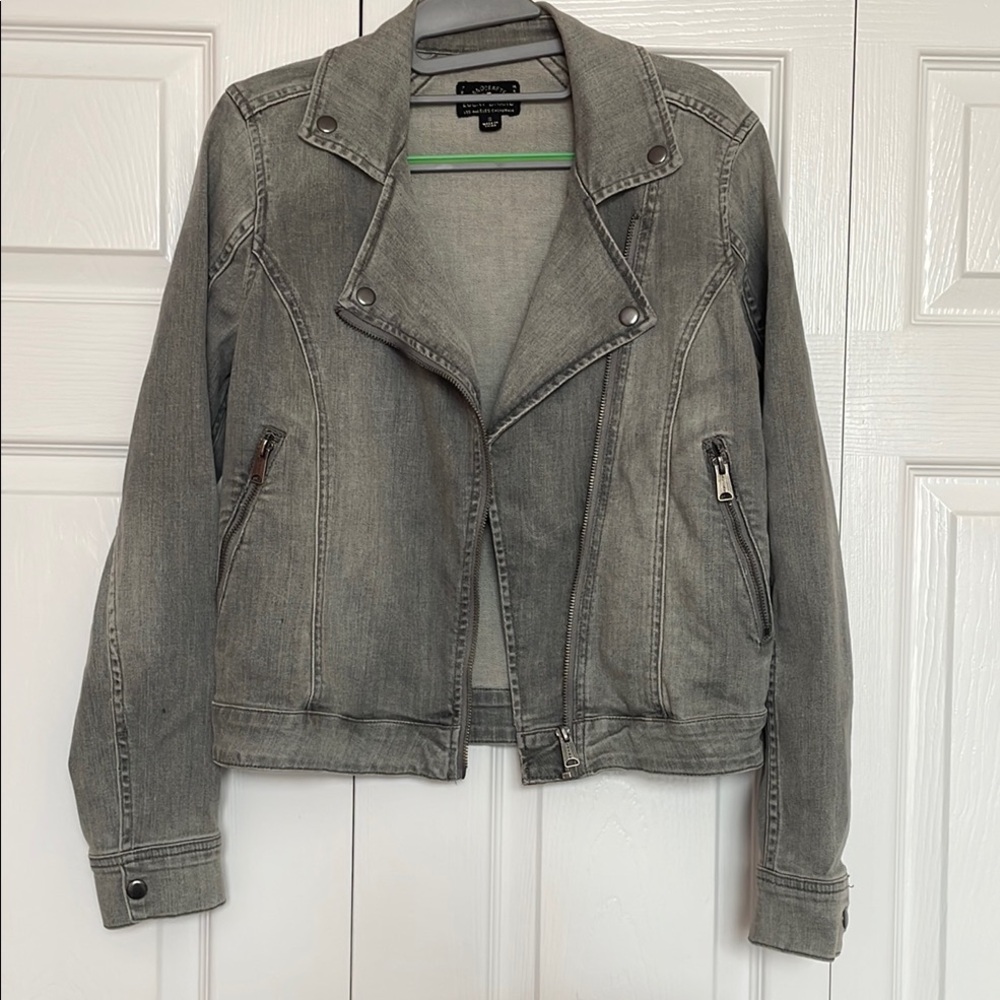Lucky Brand Gray Jean Jacket Moto Style